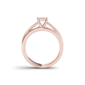 10K Rose Gold .40ctw Diamond Solitaire Engagement Bridal Ring Band Set (
I2-Clarity-H-I-Color )
