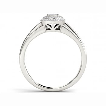 14K White Gold .20ctw Round Diamond Halo Engagement Wedding Ring (Color
H-I, Clarity I2)