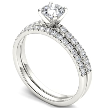 14K White Gold 1.0ctw Diamond Solitaire Engagement Ring Bridal Promise
Band ( I2-Clarity-H-I-Color )
