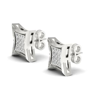 10k Solid White Gold 1/10ctw Round Diamond Womens Stud Earrings ( H-I
Color, I2 Clarity )
