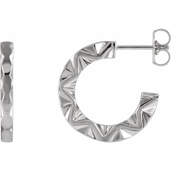 Sterling Silver Geometric Hoop Earrings for Women