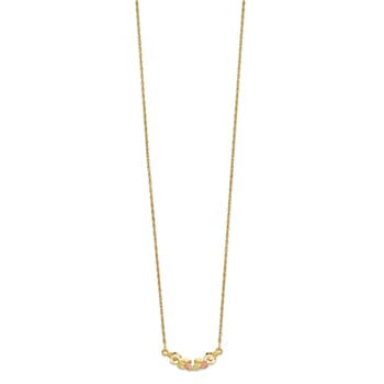10k Tri-color Black Hills Gold Pendant With 19 Inch Chain