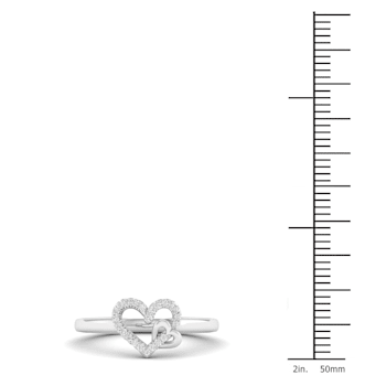 10K White Gold .10ctw Round Cut Diamond Heart Promise Ring (Color H-I,
Clarity I2)
