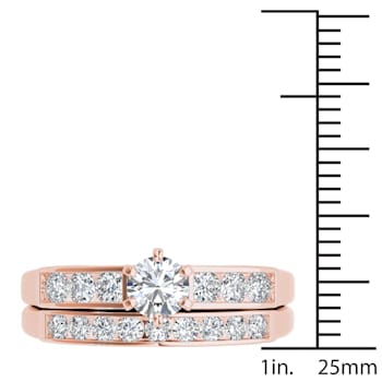 14k Rose Gold 1.0ctw Wedding Band Ring Bridal Set Solitaire Anniversary(
I2-Clarity-H-I-Color )
