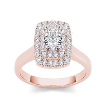 10K Rose Gold .50ctw Diamond Anniversary Halo Engagement Ring (
I2-Clarity-H-I-Color )