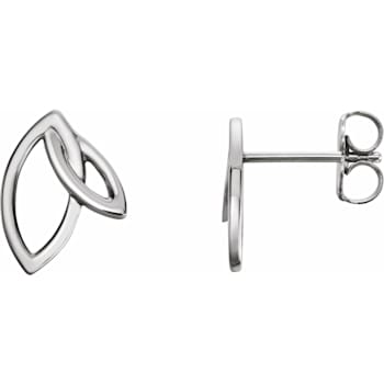 Sterling Silver Double Leaf Drop Earrings for Women