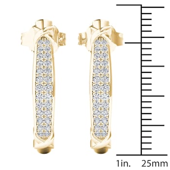 10k Yellow Gold 2/5ctw Round Diamond Womens J Hoop Earrings ( H-I Color,
I2 Clarity )
