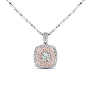 10k Rose Gold Diamond Pendant With 18 Inch Chain (H-I Color, I2
Clarity)(1/2 ctw)