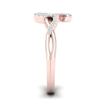 10K Rose Gold .10ctw Round Diamond Heart Promise Ring (Color H-I,
Clarity I2)