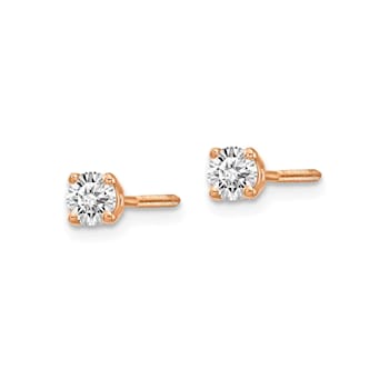 Lab Grown Diamond 14k Rose Gold Stud Earrings 2.0ctw