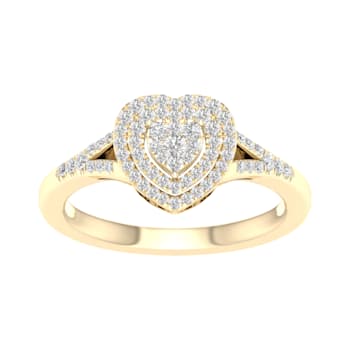 Diamond2Deal 10K Yellow Gold Round 0.25 Ct Diamond Heart Shape
Engagement Wedding Ring