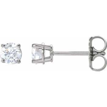 14K White Gold 1/2 CTW Natural Diamond Stud Earrings for Women with
Friction Post
