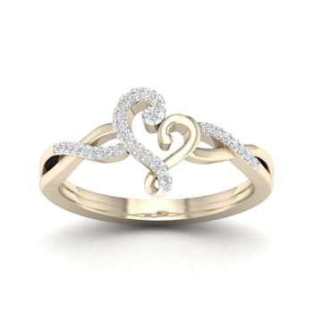 10K Yellow Gold .10ctw Round Diamond Heart Promise Ring (Color H-I,
Clarity I2)