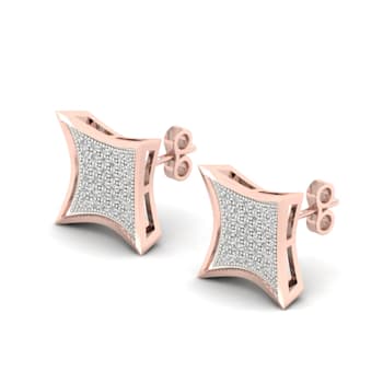 10k Rose Gold 1/4ctw Round Diamond Womens Stud Earrings ( H-I Color, I2
Clarity )