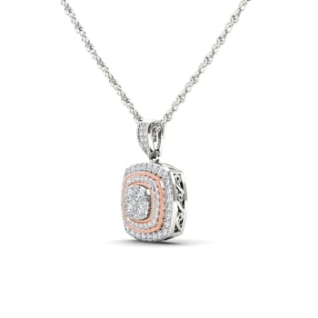 10k Rose Gold Diamond Pendant With 18 Inch Chain (H-I Color, I2
Clarity)(1/2 ctw)