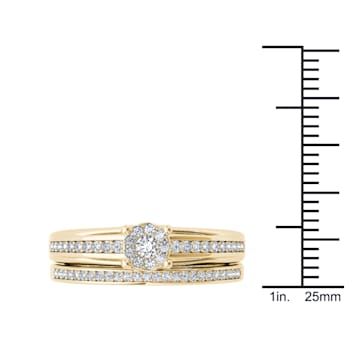 10K Yellow Gold .40ctw Diamond Solitaire Engagement Bridal Ring Band Set
( I2-Clarity-H-I-Color )