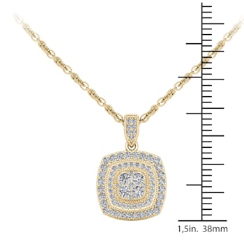 10k Yellow Gold Diamond Pendant With 18 Inch Chain (H-I Color, I2
Clarity)(1/2 ctw)
