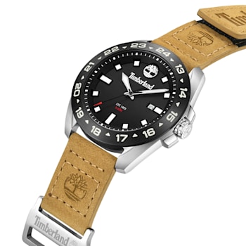 Timberland Carrigan Collection Men's Watch with Tan Leather Strap