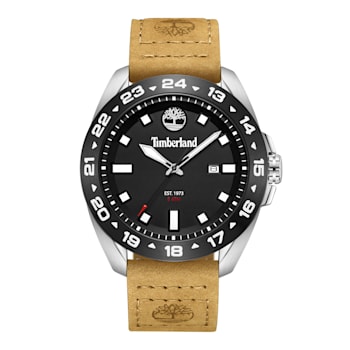 Timberland Carrigan Collection Men's Watch with Tan Leather Strap