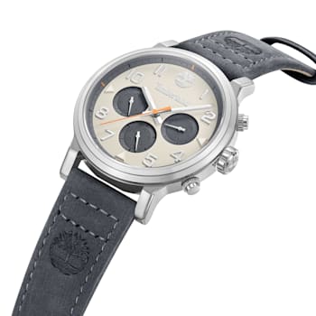 Timberland Pancher Collection Men's Watch with Gray Leather Strap