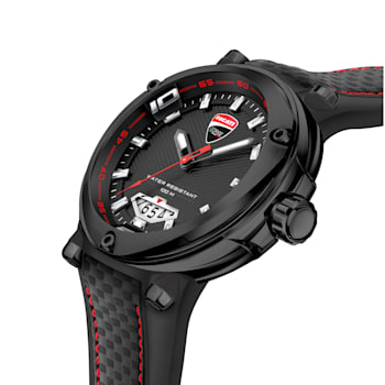 Fashion watch with Black silicone strap