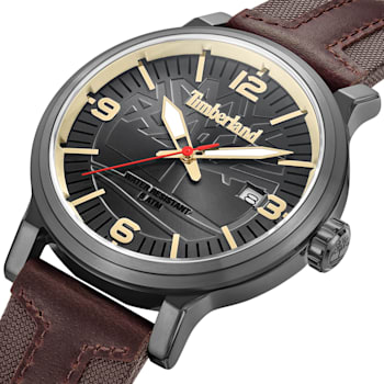Timberland Westerly Three Hand Watch with Brown Leather Strap