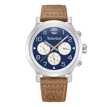 Timberland Pancher Collection Men's Watch with Brown Leather Strap