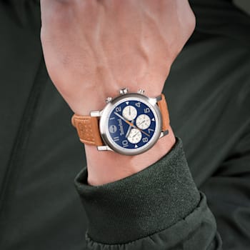 Timberland Pancher Collection Men's Watch with Brown Leather Strap