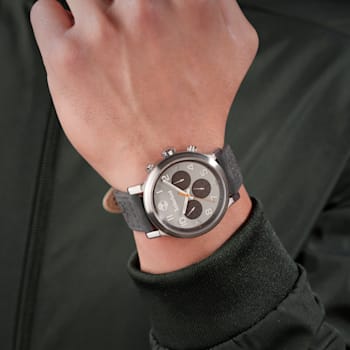 Timberland Pancher Collection Men's Watch with Gray Leather Strap