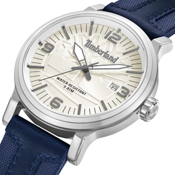Timberland Westerly Three Hand Watch with Navy Leather Strap