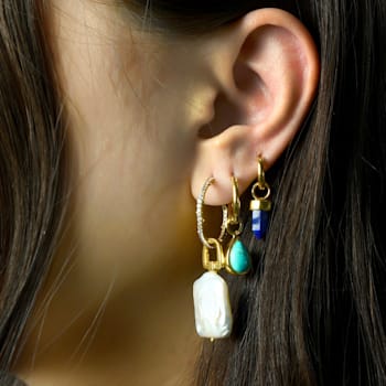 Quad Baroque Pearl Charm (Gold Vermeil)