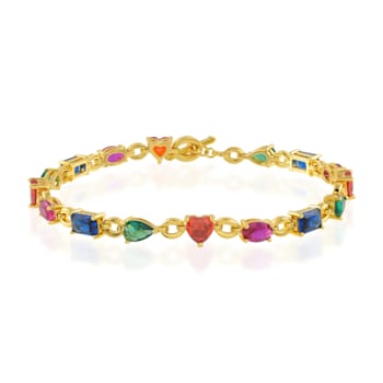 Multi Colour Gemstone Bracelet (Water Resistance Premium Plating)