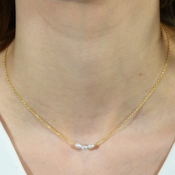 Baroque Pearl Chain Necklace (Gold Vermeil)