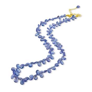 Natural Tanzanite Tear Drop Beaded Necklace