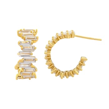 Crystal Vogue Hoop (Gold Vermeil)