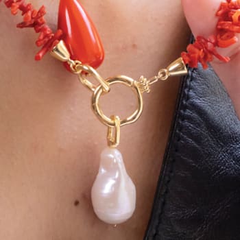 Baroque Pearl Charm (Gold Vermeil)
