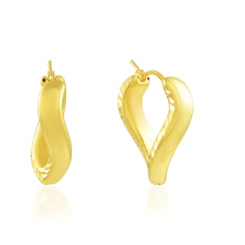 Textured Foglia Huggies (Gold Vermeil)
