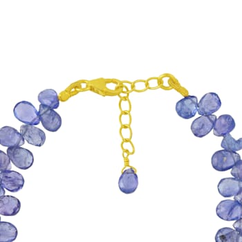 Natural Tanzanite Tear Drop Beaded Necklace