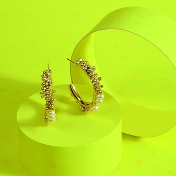 Pellet Pearl Hoops (Gold Vermeil)