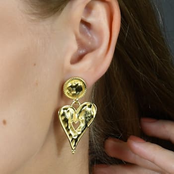 Textured Sweet Heart Earring (Gold Vermeil)
