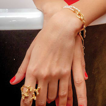 Baroque Pearl Pellet Bracelet (Gold Vermeil)