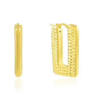 Textured Oblong Huggies (Gold Vermeil)