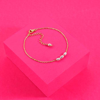 Baroque Pearl Chain Bracelet (Gold Vermeil)