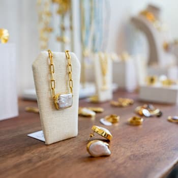 Earthy Baroque Pearl Studs (Gold Vermeil)