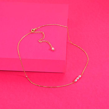 Baroque Pearl Chain Necklace (Gold Vermeil)