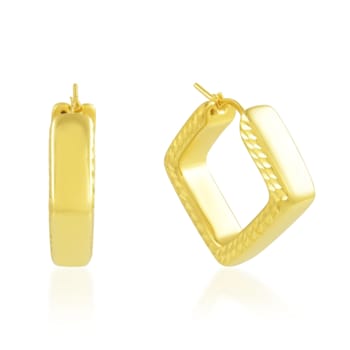 Textured Rhombus Huggies (Gold Vermeil)