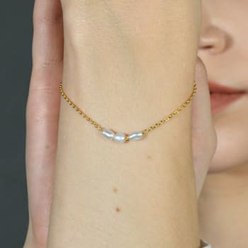 Baroque Pearl Chain Bracelet (Gold Vermeil)