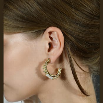 Pellet Pearl Hoops (Gold Vermeil)