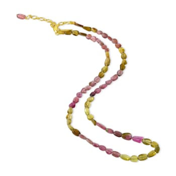 Pink Tourmaline Shaded Beaded Necklace