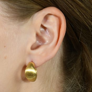 Eligible Striated Hoops (Gold Vermeil)